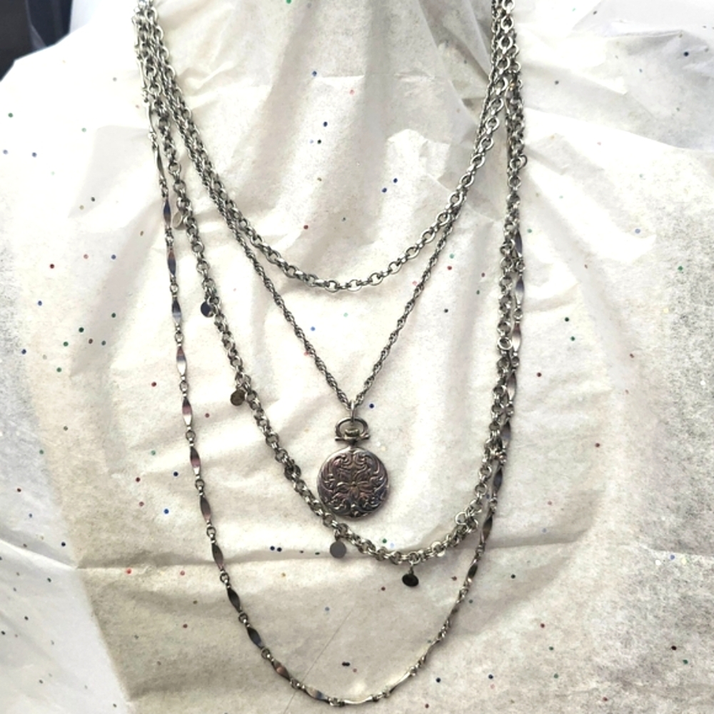 Vtg Napier 4 Strand Watch Necklace Signed
